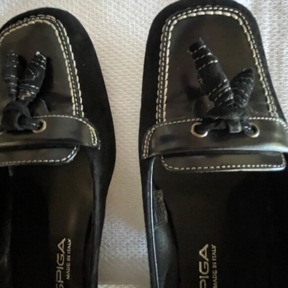 Via Spiga Black Suede& Leather Pumps - Size 8.5 - Picture 2 of 5